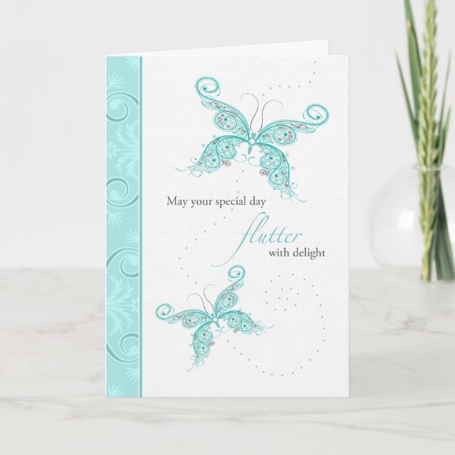 Butterfly Birthday Kort (Framsida)