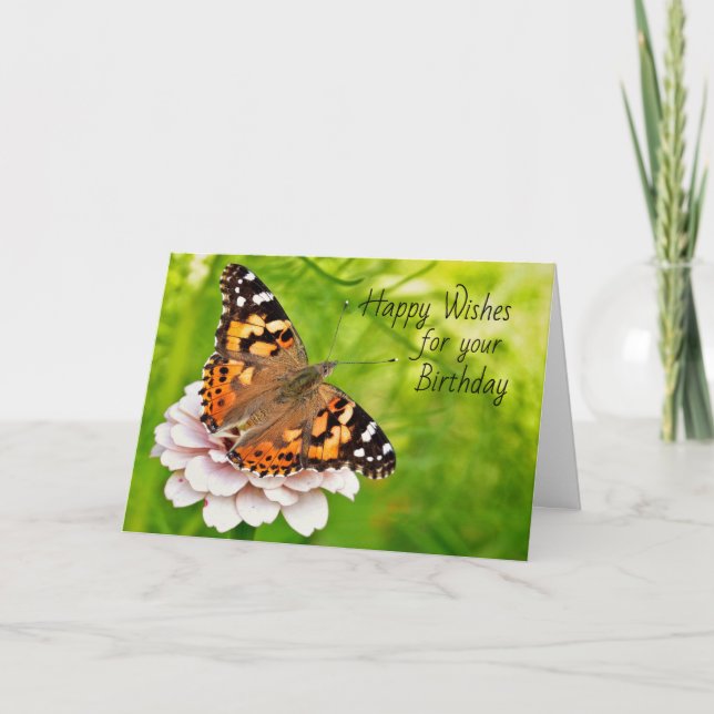 Butterfly Birthday Önskemål Card Kort (Framsida)