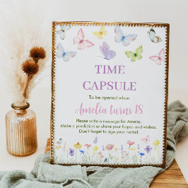 Butterfly Birthday Time Capsule Sign Wildblomma Poster