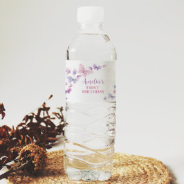 Butterfly Birthday Vattenflaska Label Vattenflaskor Etikett