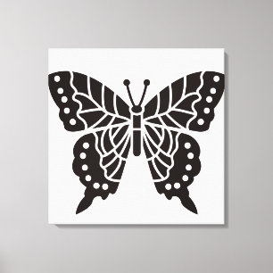 Butterfly Black and White Canvastryck
