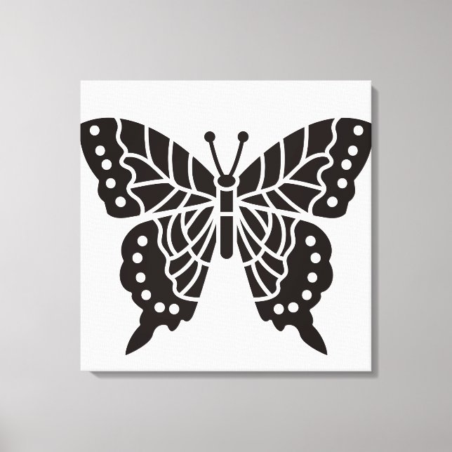 Butterfly Black and White Canvastryck (Framsida)