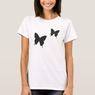 Butterfly Black and White Modern Romantic Top Tee Shirt