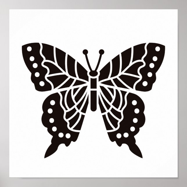 Butterfly Black and White Poster (Framsidan)