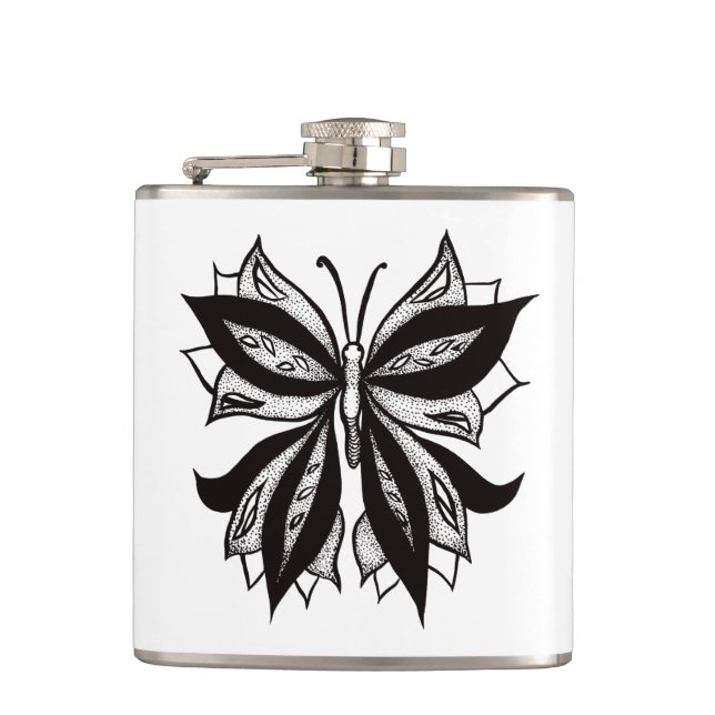 Butterfly Black and White Tribal Tattoo Fickplunta (Framsidan)