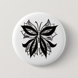 Butterfly Black and White Tribal Tattoo Knapp