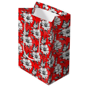 Butterfly-blomman, röd Mönster-design