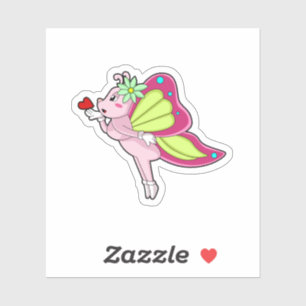Butterfly Blommar Heart Klistermärken