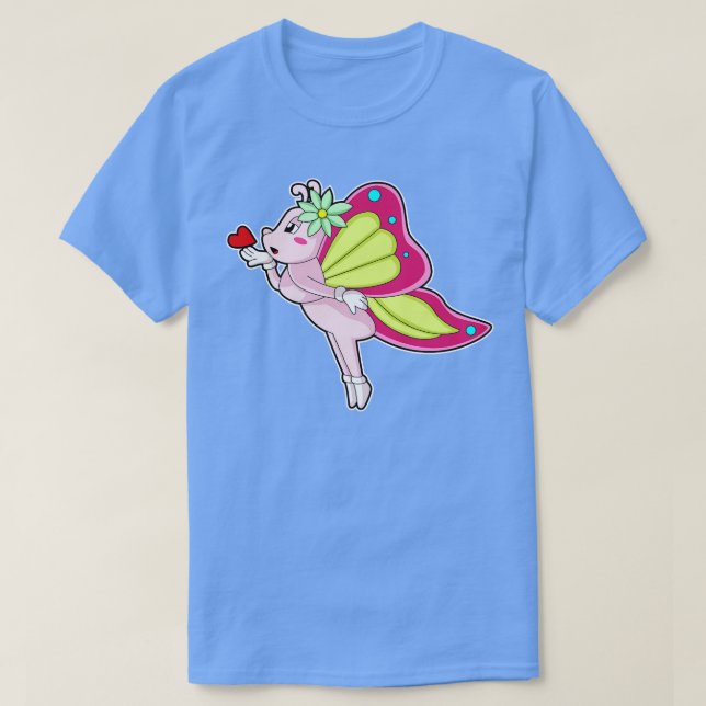 Butterfly Blommar Heart T Shirt (Design framsida)