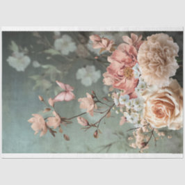 Butterfly & Blommigt Bouquet, rosa, grönt och beig