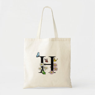 Butterfly Blommigt Brev H Monogram Tygkasse