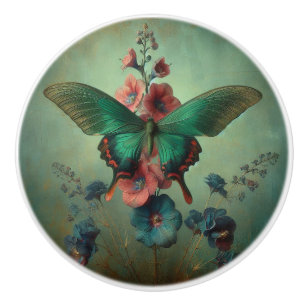 Butterfly Blommigt Ceramic Drycker Knopp