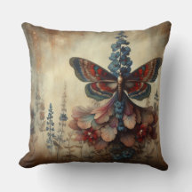 Butterfly Blommigt Cushion