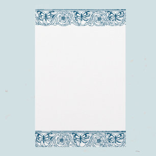 Butterfly blommigt gräns brevpapper