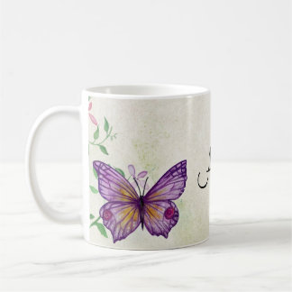 Butterfly - Blommigt Kaffemugg