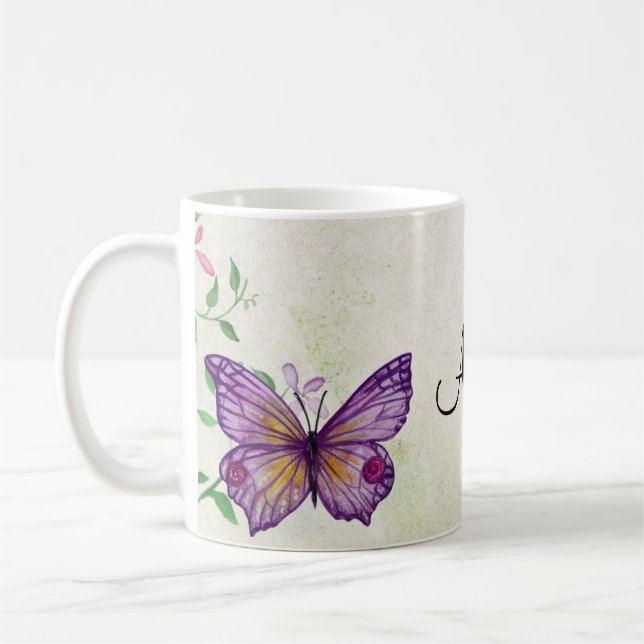 Butterfly - Blommigt Kaffemugg (Vänster)