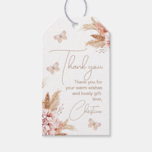 Butterfly Blommigt Kisses Baby Shower Presentetikett