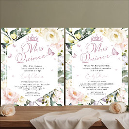 Butterfly Blommigt Quinceañera Bilingual Call