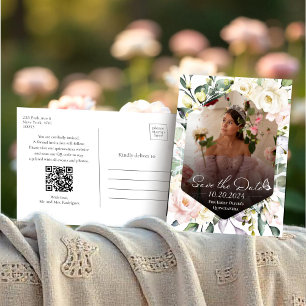 Butterfly Blommigt Quinceanera Photo Save Date Vykort