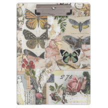 Butterfly Blommigt Vintage Ephemera Decoupage