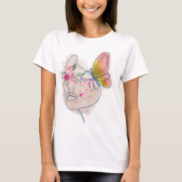 Butterfly Bloom - Abstrakt Blommigt Ansikte Art" T Shirt