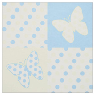 Butterfly Blue Gult Polka dots Tyg
