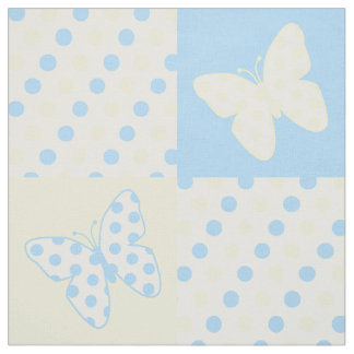 Butterfly Blue Gult Polka dots Tyg