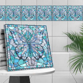 Butterfly - Blue mosaic art Kakelplatta