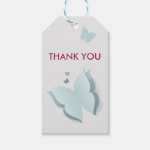 Butterfly Blue och Grått Baby Shower Gift-Märkre