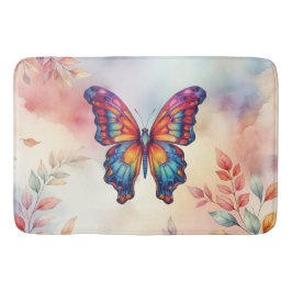 Butterfly Blue Orange Vingar Badrumsmatta