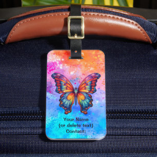 Butterfly Blue Orange Vingar Bagagebricka