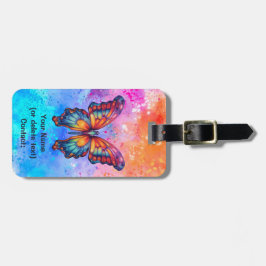 Butterfly Blue Orange Vingar Bagagebricka