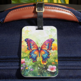 Butterfly Blue Orange Vingar Bagagebricka