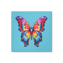 Butterfly Blue Orange Vingar