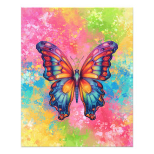 Butterfly Blue Orange Vingar Fototryck