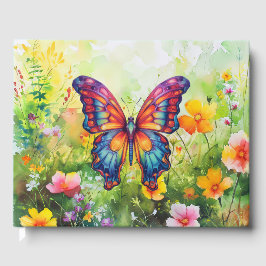 Butterfly Blue Orange Vingar Gästböcker