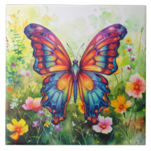 Butterfly Blue Orange Vingar