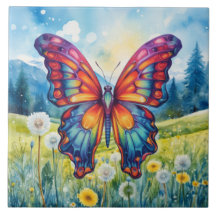 Butterfly Blue Orange Vingar