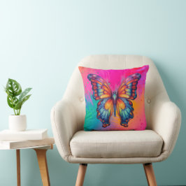 Butterfly Blue Orange Vingar Kudde