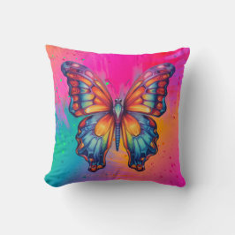 Butterfly Blue Orange Vingar Kudde