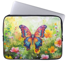 Butterfly Blue Orange Vingar Laptop Fodral
