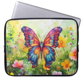 Butterfly Blue Orange Vingar Laptop Fodral