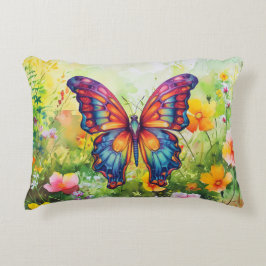 Butterfly Blue Orange Vingar Prydnadskudde