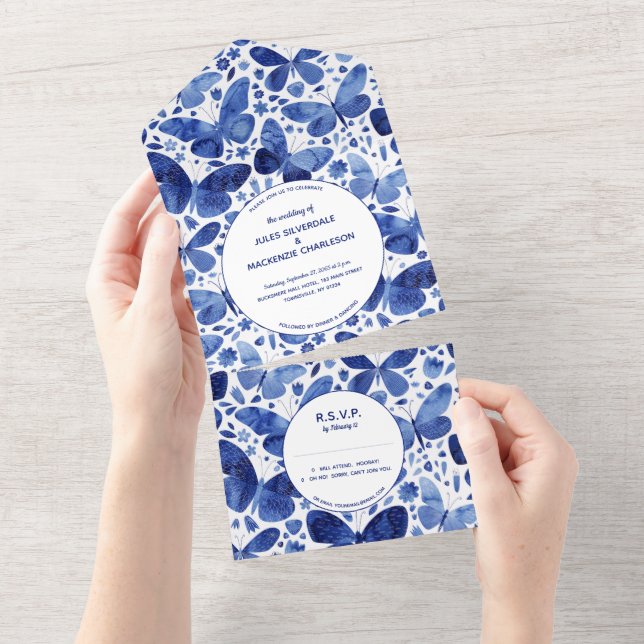 Butterfly Blue White (Tearaway)