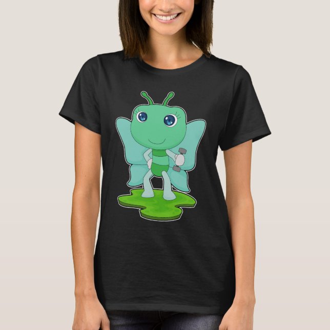 Butterfly Bodybuilding der Dumbbell T Shirt (Framsida)