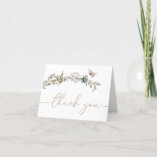 Butterfly Boho Foliage-andedräkt Tack Kort
