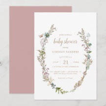 Butterfly Boho Foliage Utandningsskjut inbjudet