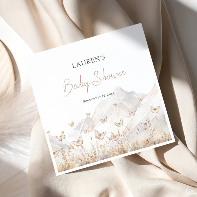 Butterfly Boho WildblomBaby Shower Pappersservett (Skapare uppladdad)