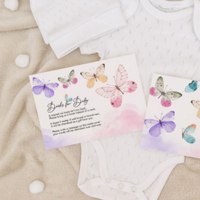 Butterfly Bokar for Baby Card Tilläggskort (Skapare uppladdad)