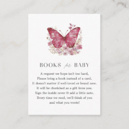 Butterfly Bokar for Baby Shower Tilläggskort